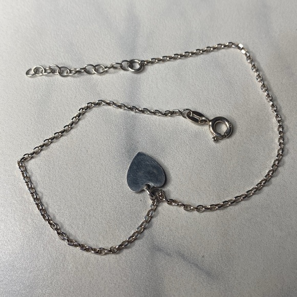 Anklet sterling silver with heart charm 925 - Picture 4 of 5